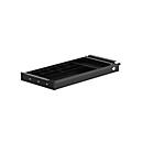Tiroir à accessoires pour bureau, petit, verrouillable, rails métalliques extractibles/insert pour plateau, L 528 x P 265 x H 50 mm, acier laqué, noir