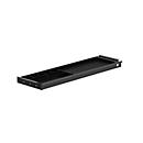 Tiroir à accessoires pour bureaux, grand, verrouillable, rails métalliques extractibles/insert pour plateaux, L 868 x P 265 x H 50 mm, acier laqué, noir
