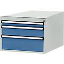 Tiroirs inférieurs Manuflex, pour établi Profi de profondeur 700 mm, gris clair/bleu brillant