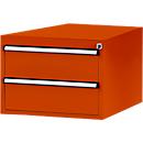 Tiroirs inférieurs Manuflex, pour établi Profi de profondeur 700 mm, rouge orangé