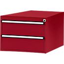Tiroirs inférieurs Manuflex, pour établi Profi de profondeur 700 mm, rouge rubis
