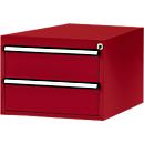 Tiroirs inférieurs Manuflex, pour établi Profi de profondeur 700 mm, rouge rubis