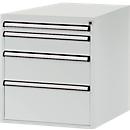 Tiroirs inférieurs Manuflex, pour P 800 mm, gris clair