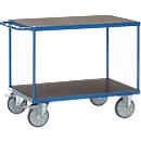 Tischwagen fetra®, 2 Etagen, Lenk- & Bockrollen, bis 600 kg, Ladeflächen Sperrholz mit L 1200 x B 800 mm