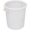 Tonneau, avec poignées, 35 l, Ø 390 x H 410 mm, convient pour aliments, résistant à la température, empilable, HDPE recyclable, blanc