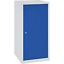 Tool cupboard, H 1000 x W 500 x D 500 mm, light grey RAL 7035/gentian blue RAL 5010