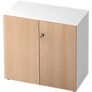 TOPAS LINE archiefkast, 2 dossierhoogtes, afsluitbare deuren, decor wit/eiken