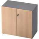 TOPAS LINE archiefkast, 2 dossierhoogtes, afsluitbare deuren, grafiet/eiken decor
