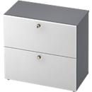 TOPAS LINE archiefkast, 2 dossierhoogtes, met volledig uittrekbare lade, grafiet/wit