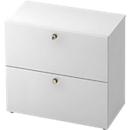 TOPAS LINE archiefkast, 2 dossierhoogtes, met volledig uittrekbare lade, wit/wit
