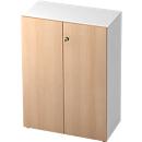 TOPAS LINE archiefkast, 3 dossierhoogtes, afsluitbare deuren, decor wit/eiken