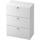 TOPAS LINE archiefkast, 3 dossierhoogtes, met volledig uittrekbare lade, wit/wit