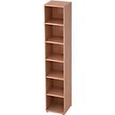 TOPAS LINE boekenkast, spaanplaat, 6 OH, 5 legborden, B 400 x D 400 x H 2156 mm, notenboomdecor