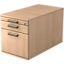 TOPAS LINE file cabinet on castors, 1 drawer, 1 pull-out suspension file tray, 1 pull-out utensil tray, P 800, oak/oak