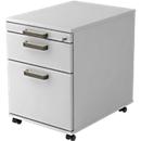 TOPAS LINE file cabinet on castors, 1 drawer, 1 suspension file pull-out tray, 1 pull-out utensil tray, P 580, light grey/light grey