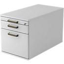 TOPAS LINE file cabinet on castors, 1 drawer, 1 suspension file pull-out tray, 1 pull-out utensil tray, P 800, light grey/light grey