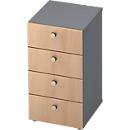 TOPAS LINE ladekast, 2 OH, B 400 mm, grafiet/eiken decor