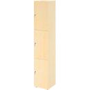 Topas Line lockerkast, 6 dossierhoogtes, 3 compartimenten, cilinderslot, B 400 x D 420 x H 2156 mm, esdoorn/mapulier