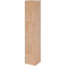 Topas Line lockerkast, 6 dossierhoogtes, 6 compartimenten, cilinderslot, B 400 x D 420 x H 2156 mm, notenhout/walnoot