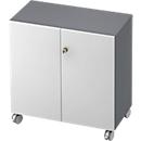 TOPAS LINE roller cabinet, 2 file heights, lockable doors, graphite/white
