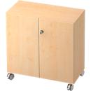 TOPAS LINE roller cabinet, 2 file heights, lockable doors, maple decor/maple decor