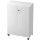 TOPAS LINE roller cabinet, 3 file heights, lockable doors, white/white