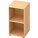 TOPAS LINE shelving unit, 2 filing heights, W 400 mm, maple finish