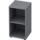 TOPAS LINE shelving unit, 2 storage heights, W 400 mm, graphite