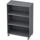 TOPAS LINE verrijdbare boekenkast, spaanplaat, 3 OH, B 800 x D 400 x H 1172 mm, grafiet