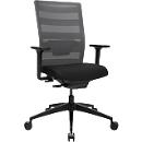 Topstar AirWork bureaustoel, met armleuningen, auto-synchroon mechanisme, voorgevormde zit- en rugleuning, grijs/zwart