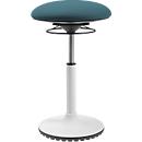 Topstar BBT-Coach Taburete de bipedestación, asiento giratorio, base de poliuretano termoplástico (TPU), altura del asiento 520-720 mm, azul petróleo/blanco