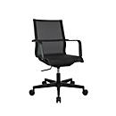Topstar Bureaustoel Sitness Life 40, met armleuningen, 3D-mechanisme, vlakke zitting, netrugleuning, zwart/zwart