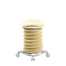 Topstar Hocker SITNESS 4D, ergonomisch, aktives Sitzen, gepolsterter Sattelsitz, höhenverstellbar, um 360° drehbar, Tragegriff, Rollen, papyrusweiß/gelb