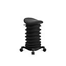 Topstar Hocker SITNESS 4D, ergonomisch, aktives Sitzen, gepolsterter Sattelsitz, höhenverstellbar, um 360° drehbar, Tragegriff, Rollen, schwarz/schwarz
