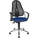 Topstar office chair Point Net, permanent contact, with armrests, adjustable mesh back, blue