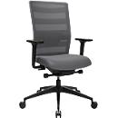Topstar Sitness AirWork bureaustoel, met armleuningen, 3D auto-synchroon mechanisme, voorgevormde zitting, netrugleuning, grijs/zwart