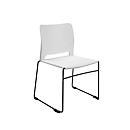 Topstar VISIT LITE bezoekersstoel, zonder armleuningen, stapelbaar tot 12 eenheden, B 440 x D 410 x H 450 mm, kunststof/staal, wit/zwart, 4 eenheden