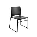 Topstar VISIT LITE bezoekersstoel, zonder armleuningen, stapelbaar tot 12 eenheden, B 440 x D 410 x H 450 mm, kunststof/staal, zwart/zwart, 4 eenheden