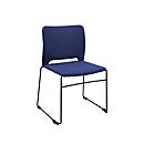 Topstar VISIT LITE bezoekersstoel, zonder armleuningen, stapelbaar tot 12 eenheden, B 440 x D 410 x H 450 mm, stof/staal, blauw/zwart, 4 eenheden