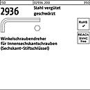 Tournevis d'angle ISO 2936 à 6 pans creux SW 3 acier zingué noir 100p.
