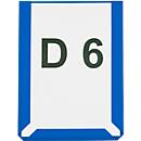 Transparent sleeves with magnet, DIN A6 vertical, blue, 10 units