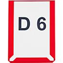 Transparent sleeves with magnet, DIN A6 vertical, red, 10 units