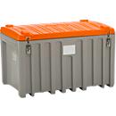 Transport- und Pritschenbox CEMO CEMbox 400, Polyethylen, 400 l, L 1200 x B 790 x H 750 mm, stapelbar, grau/orange