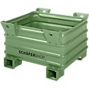 Transport- und Stapelbehälter Schäfer Shop Select B 1000 x T 800 x H 610 mm, resedagrün RAL 6011, Traglast bis 2000 kg, Gabeltaschen
