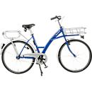 Transportfahrrad, Stahlrahmen, mit Vorderrad-Lastenträger, inklusive Beleuchtung, blau RAL 5002