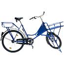 Transportfiets - grote bagagedrager vooraan - 3 versnellingen - gepoedercoat stalen frame - blauw