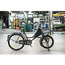 Transportfiets - grote bagagedrager vooraan - 3 versnellingen - gepoedercoat stalen frame - zwart