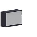 Transverse roller shutter cabinet BEXXSTAR, 2 file heights, H 825 mm, black