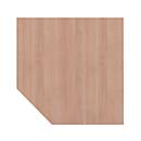 Trapeziumblad JENA, steunvoet, B 1200 x D 1200 x H 720 mm, onderstel verchroomd, notenhoutpatroon