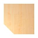 Trapezoidal panel JENA, 1 leg, W 1200 x D 1200 x H 720 mm, aluminium silver frame, maple finish